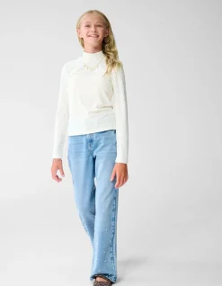 All-Over Heart Longsleeve Top Gebroken Wit