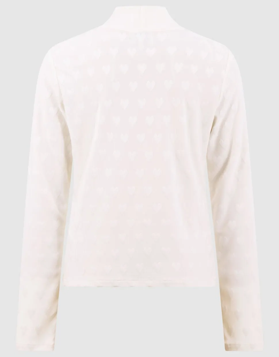 All Over Heart Print Top Gebroken Wit