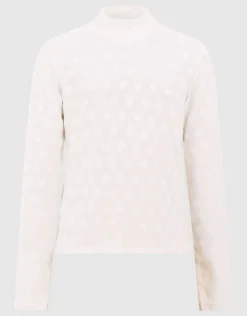 All Over Heart Print Top Gebroken Wit