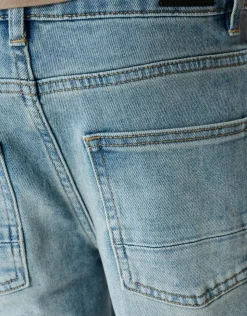 Artwork Straight Fit Jeans Blauw