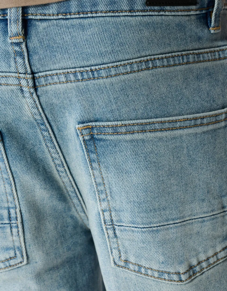 Artwork Straight Fit Jeans Blauw