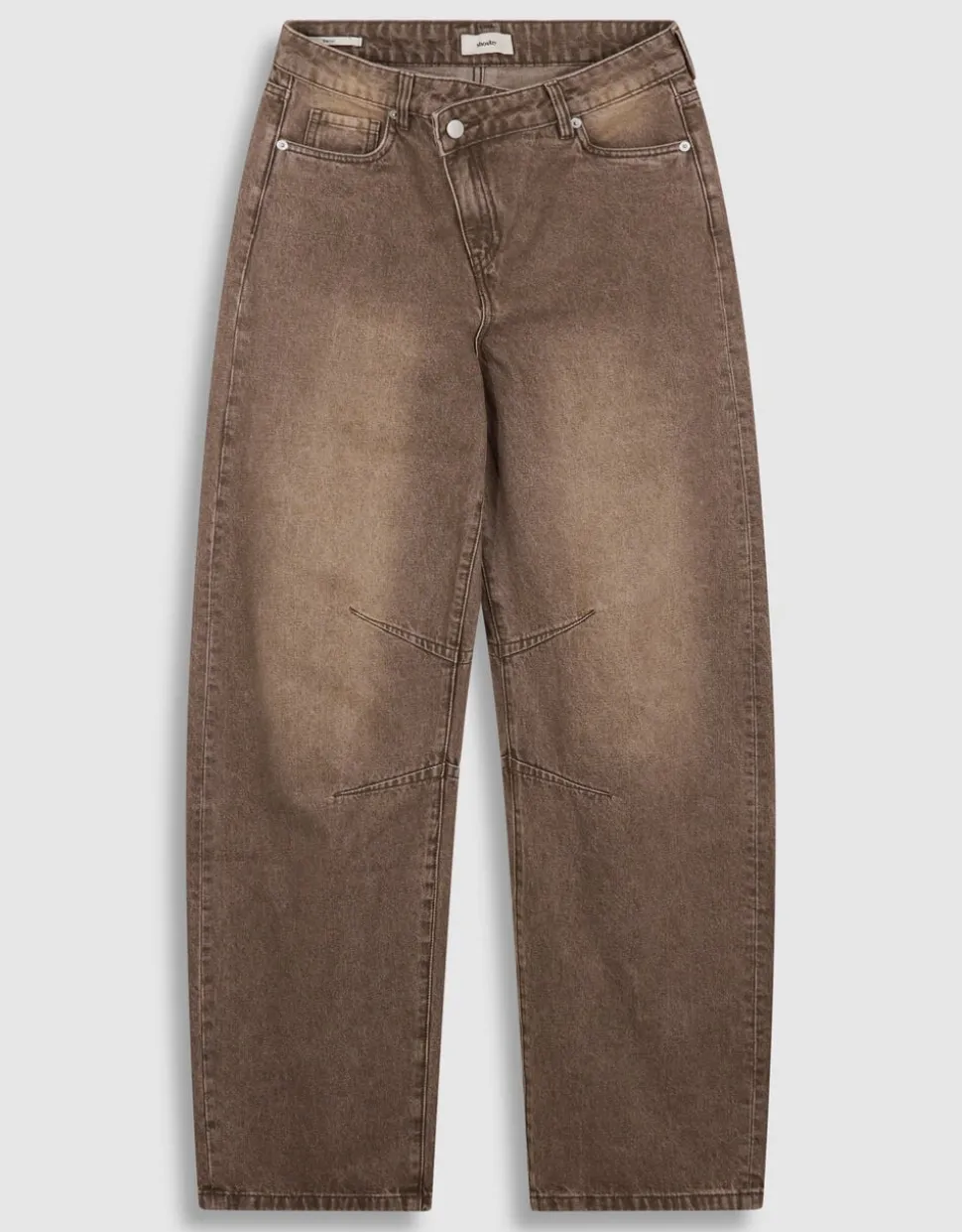 Asymmetric Barrel Fit Jeans Washed Bruin