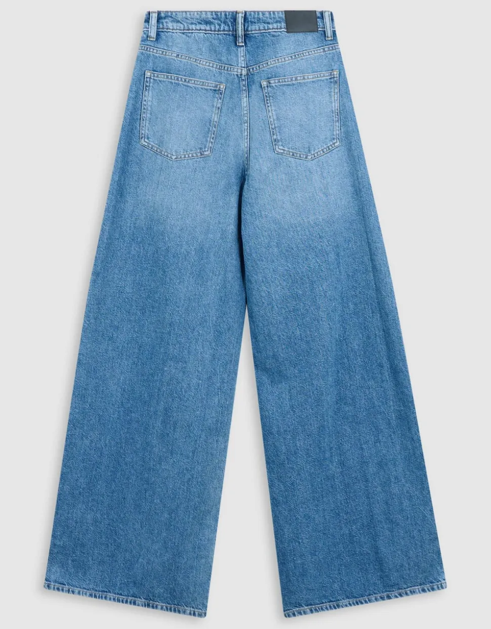 Asymmetric Ultra Wide Leg Fit Jeans Mediumstone