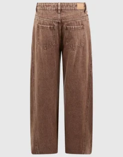 Asymmetrische Barrel Fit Jeans Bruin