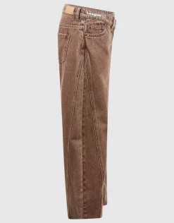 Asymmetrische Barrel Fit Jeans Bruin
