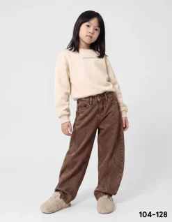 Asymmetrische Barrel Fit Jeans Bruin