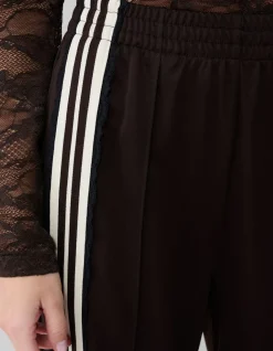 Asymmetrische Tape Wide Leg Broek Donkerbruin
