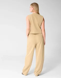 Asymmetrisch Gilet Zand
