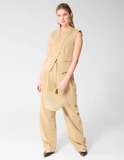Asymmetrisch Gilet Zand