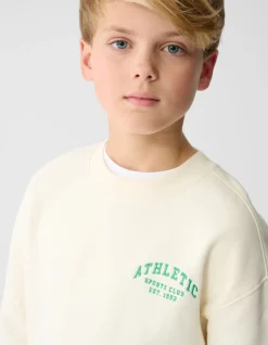 Athletic Artwork Sweater Gebroken Wit