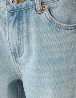 Baggy Fit Jeans Dirty Washed Lichtblauw