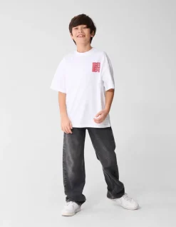 Baggy Fit Jeans Donkergrijs