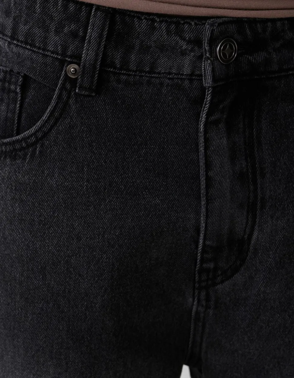 Baggy Fit Jeans Donkergrijs L34
