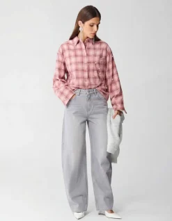 Baggy Fit Jeans Lichtgrijs