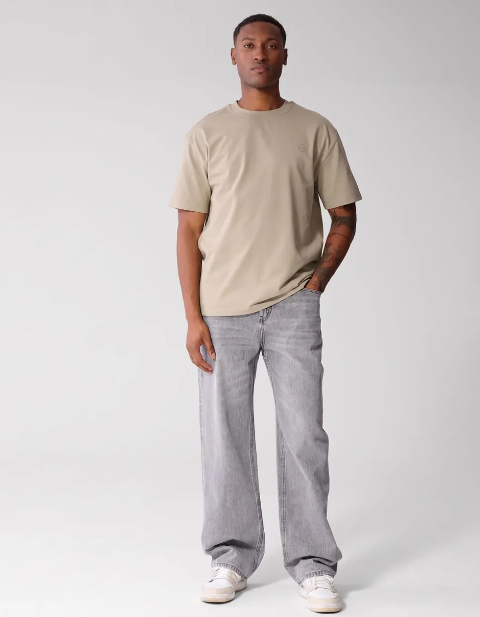 Baggy Fit Jeans Lichtgrijs L32