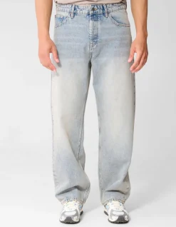 Baggy Fit Jeans Washed Blauw/Grijs L32