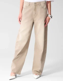 Baggy Fit Strass Jeans Lichtbruin