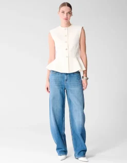 Barrel Fit Jeans Donkerblauw
