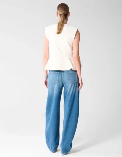 Barrel Fit Jeans Donkerblauw