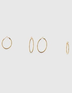 Basic Hoop Oorbellen Set Goud
