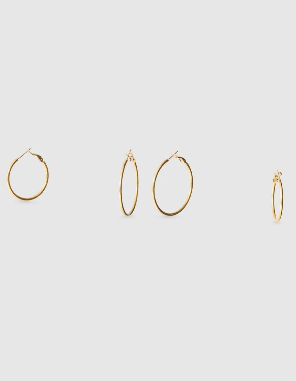 Basic Hoop Oorbellen Set Goud