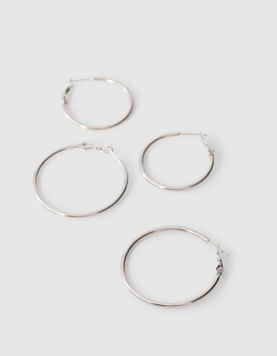 Basic Hoop Oorbellen Set Zilver