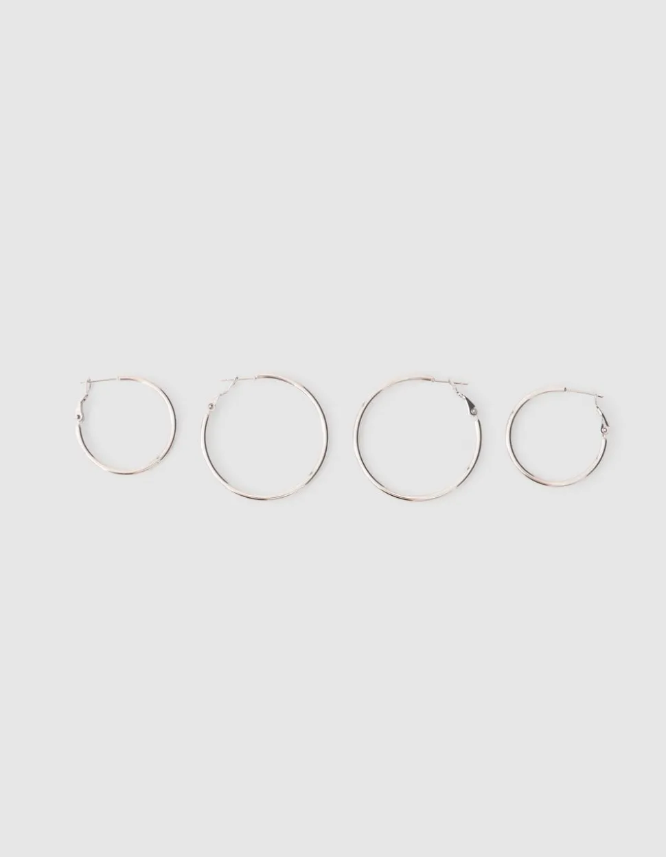 Basic Hoop Oorbellen Set Zilver