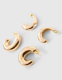 Basic Hoop Set Oorbellen Goud