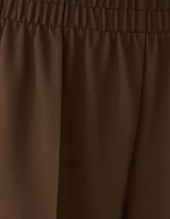 Basic Wide Leg Fit Broek Bruin