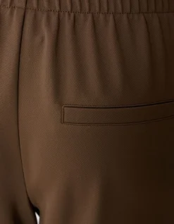 Basic Wide Leg Fit Broek Bruin