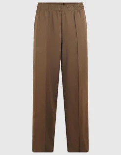Basic Wide Leg Fit Broek Bruin