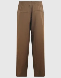 Basic Wide Leg Fit Broek Bruin