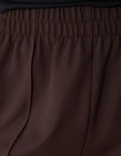 Basic Wide Leg Fit Broek Donkerbruin