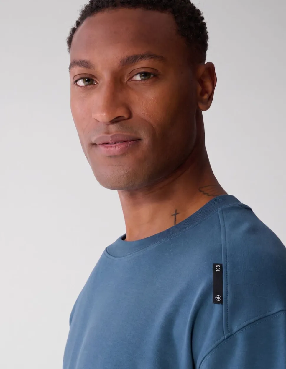 Basis Label T-shirt Blauw