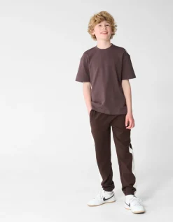 Basis Label T-shirt Donkerbruin