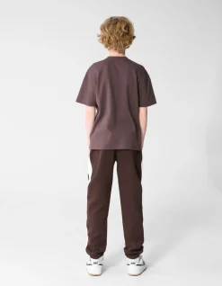 Basis Label T-shirt Donkerbruin