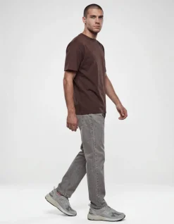 Basis Label T-shirt Donkerbruin