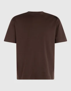 Basis Label T-shirt Donkerbruin