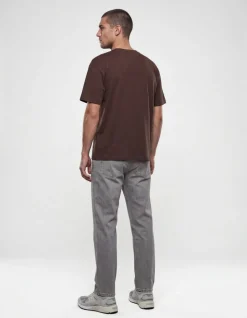 Basis Label T-shirt Donkerbruin
