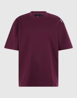 Basis Label T-shirt Donkerrood