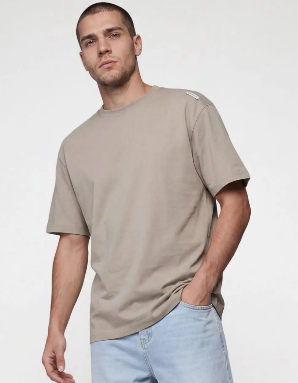 Basis Label T-shirt Lichtgroen