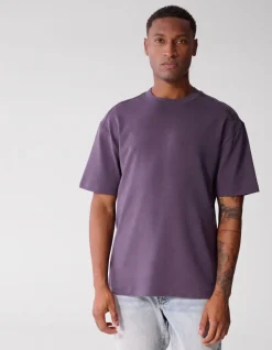 Basis Label T-shirt Paars