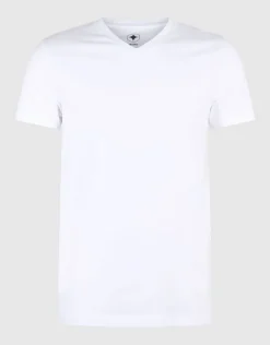 Basis V-hals T-shirt Wit