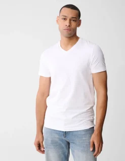 Basis V-hals T-shirt Wit