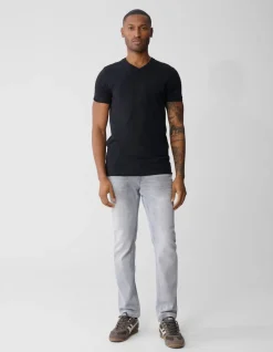 Basis V-hals T-shirt Zwart