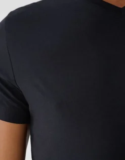 Basis V-hals T-shirt Zwart