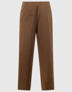Basis Wide Leg Broek Bruin