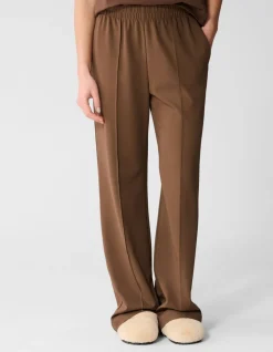 Basis Wide Leg Broek Bruin
