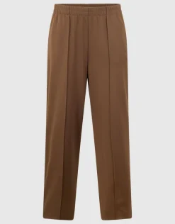 Basis Wide Leg Broek Bruin
