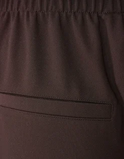 Basis Wide Leg Broek Donkerbruin